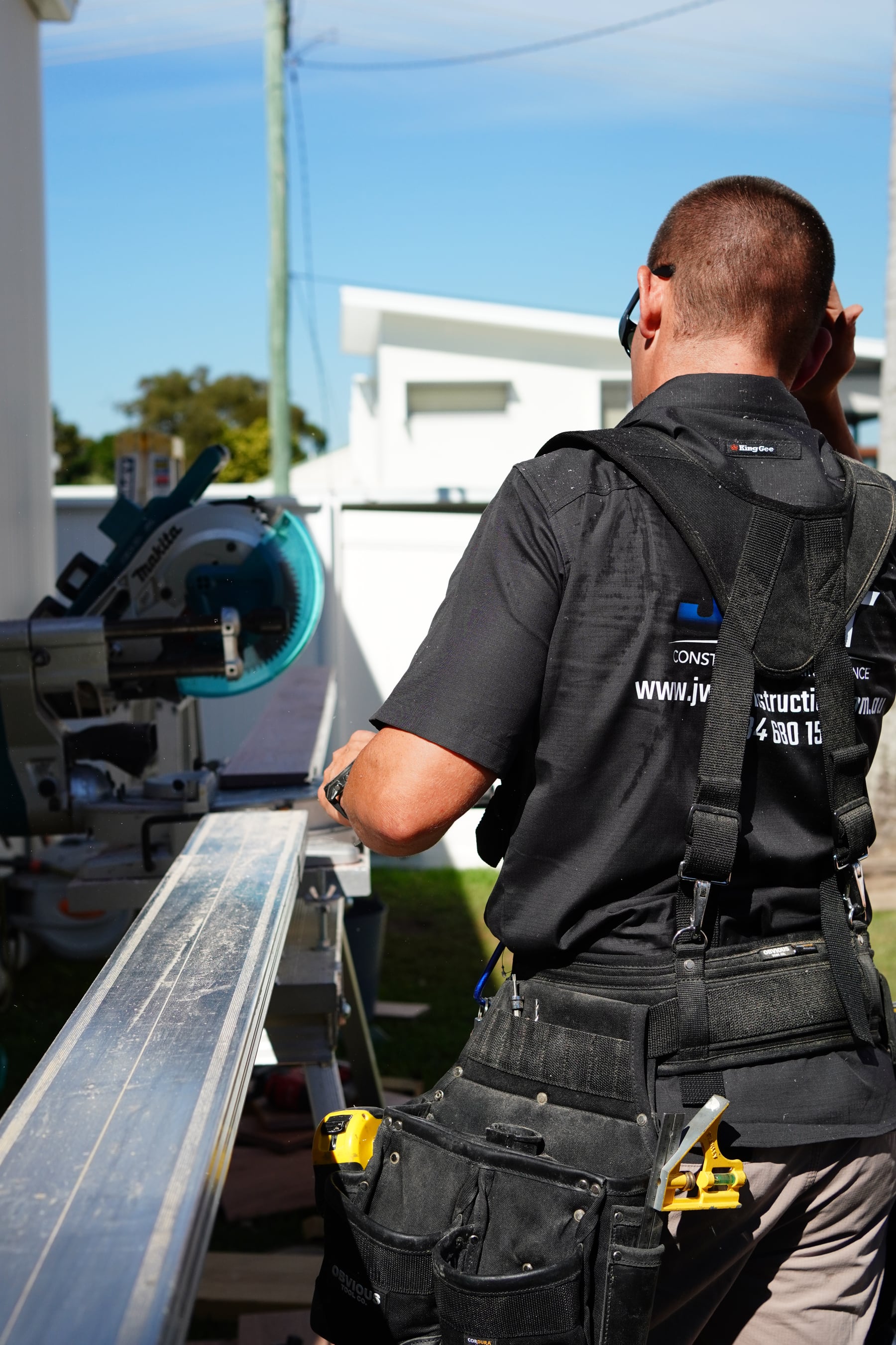 JWT Construction tradesman on a Central Coast build